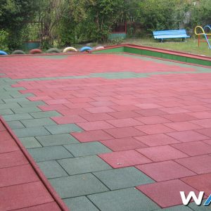 Durable and low-maintenance sports ground with WARCO sports floor tiles. Properly installed and used as directed safety flooring has a life of about 15 years or more.